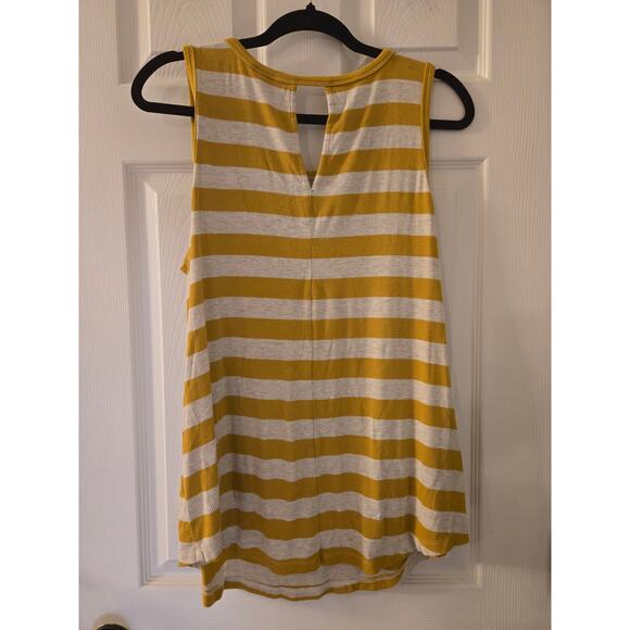 Cabi Women's Yellow White Striped Tank Top Size Large - Picture 2 of 7